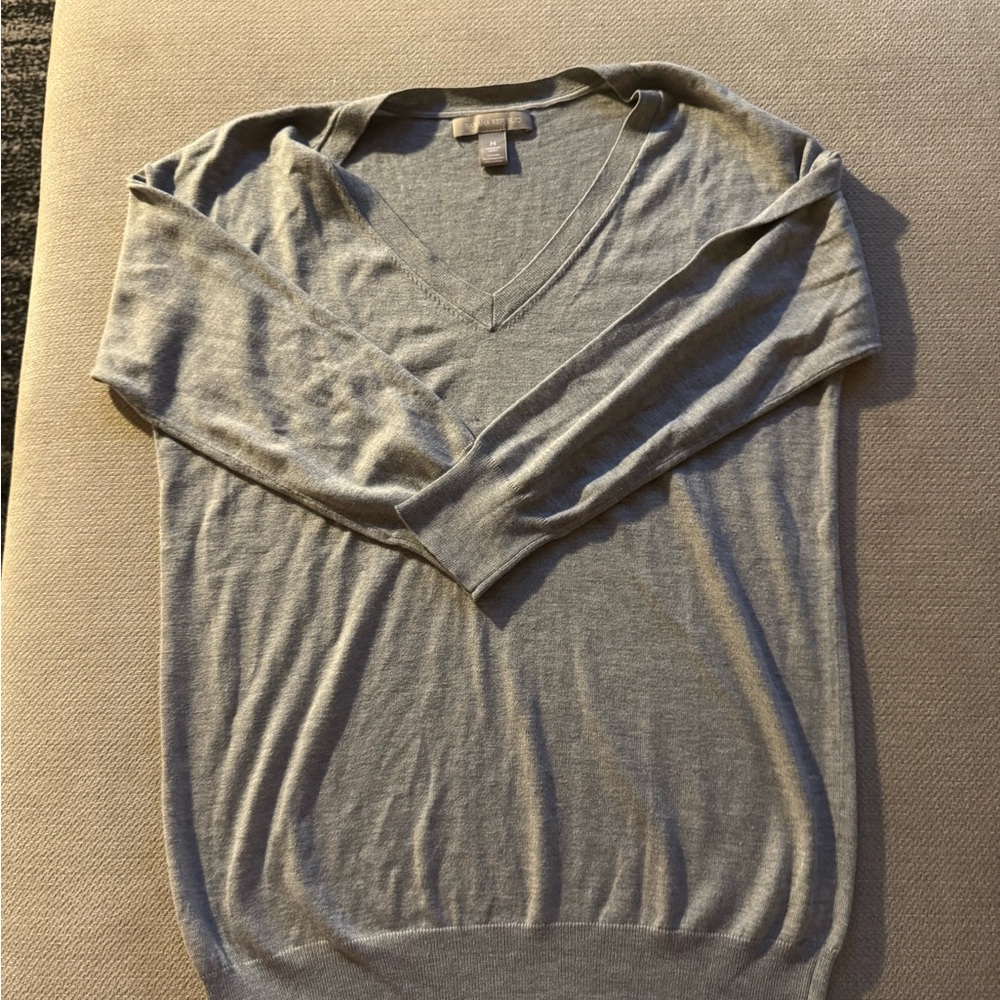 Gray V-Neck Sweater